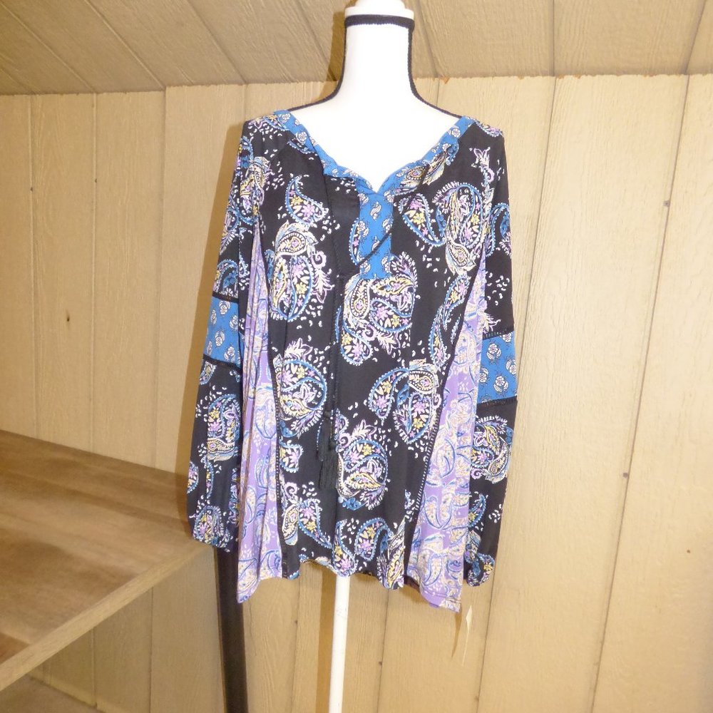 Style & Co Printed Split-Neck Top, - Picture 4 of 15